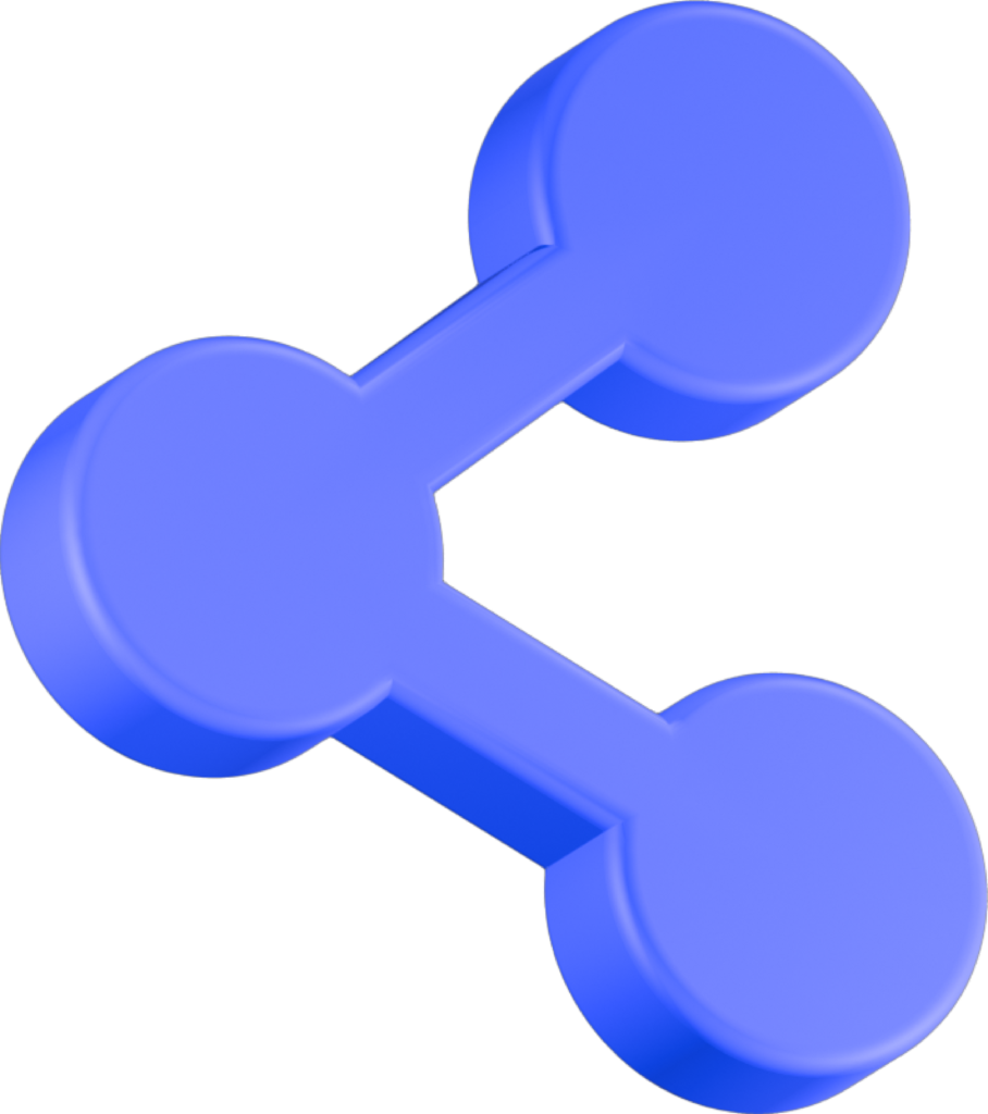 Share Nodes 3D Icon Free